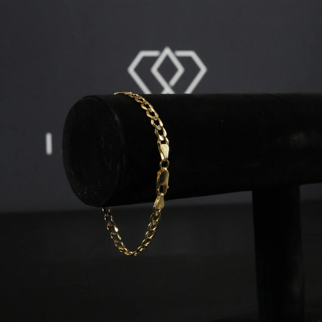 Solid Gold Italian Curb Link Bracelet - 6mm - Image 3