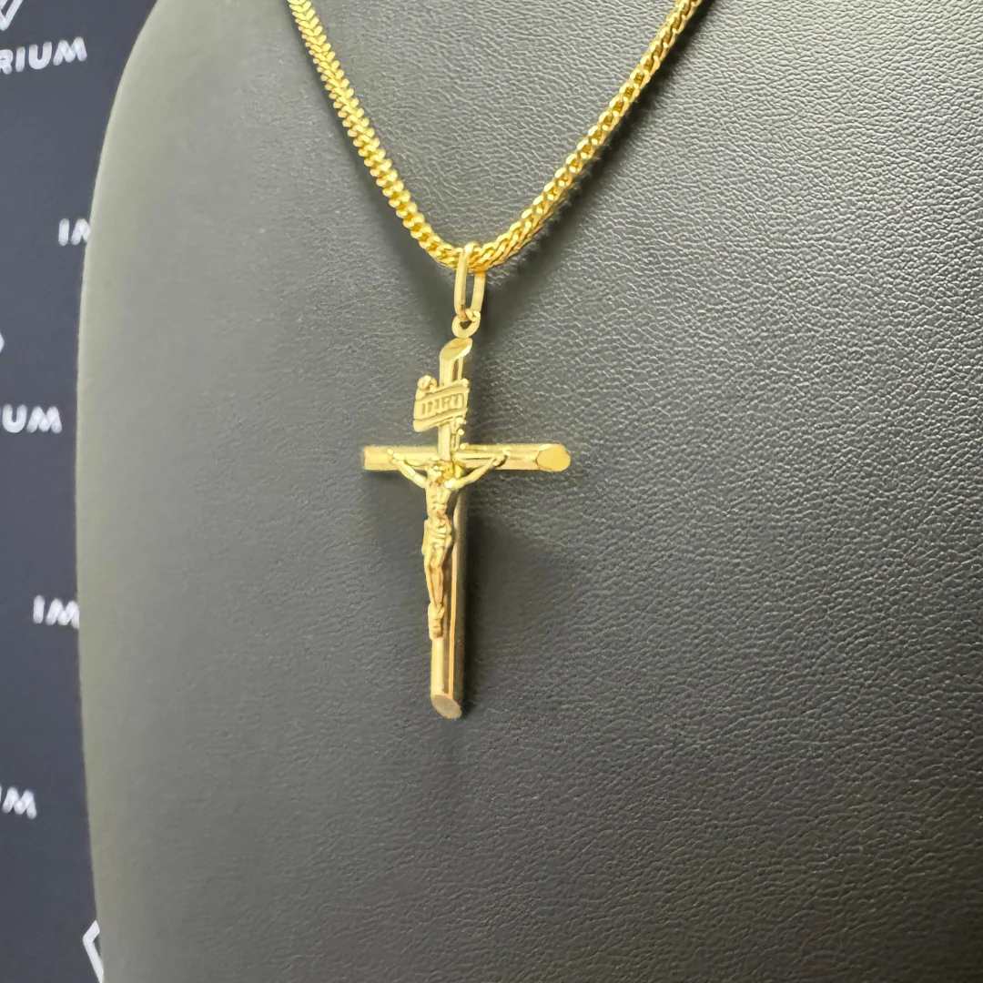 Solid Gold Jesus Cross Pendant - Image 2