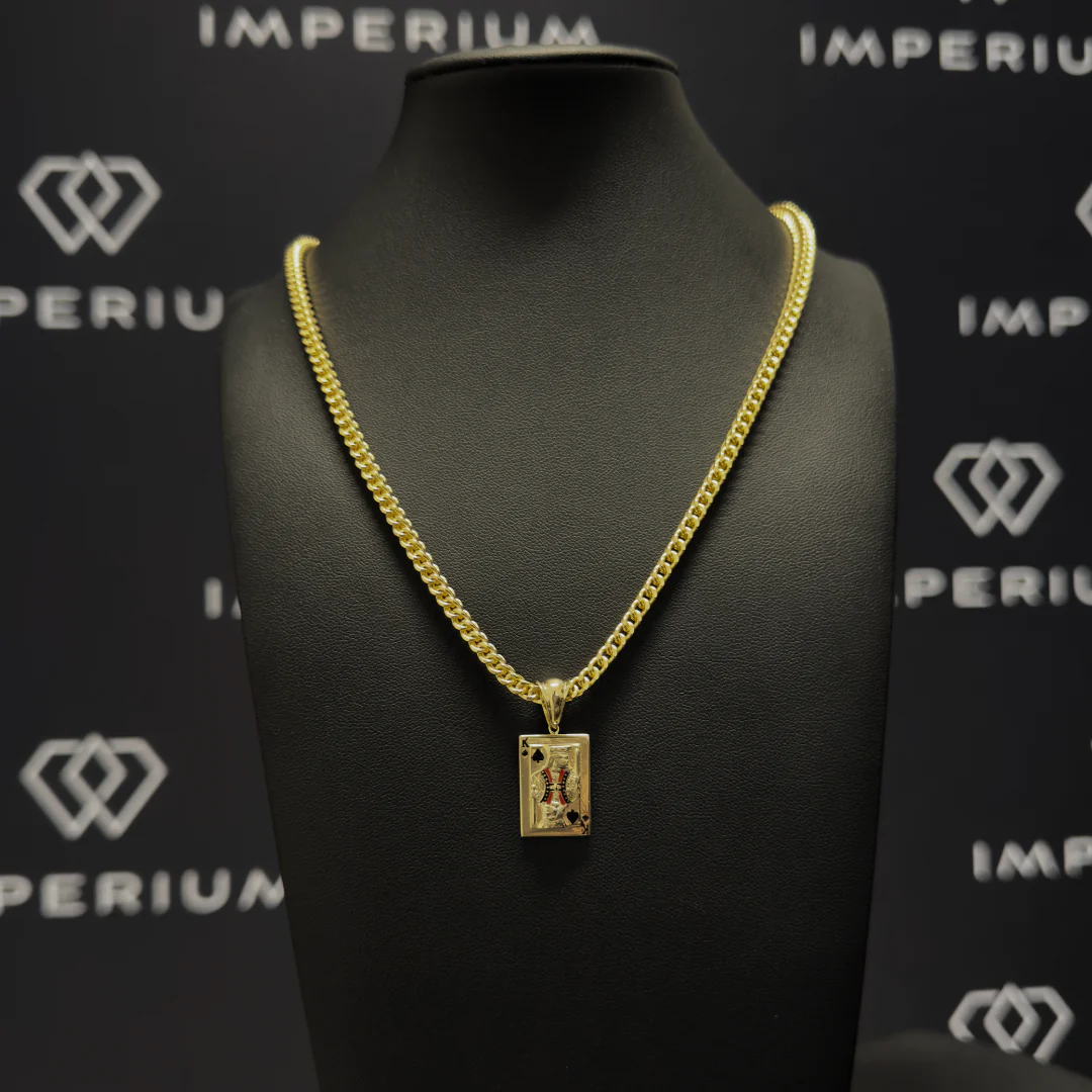 Solid Gold King Of Spades Pendant