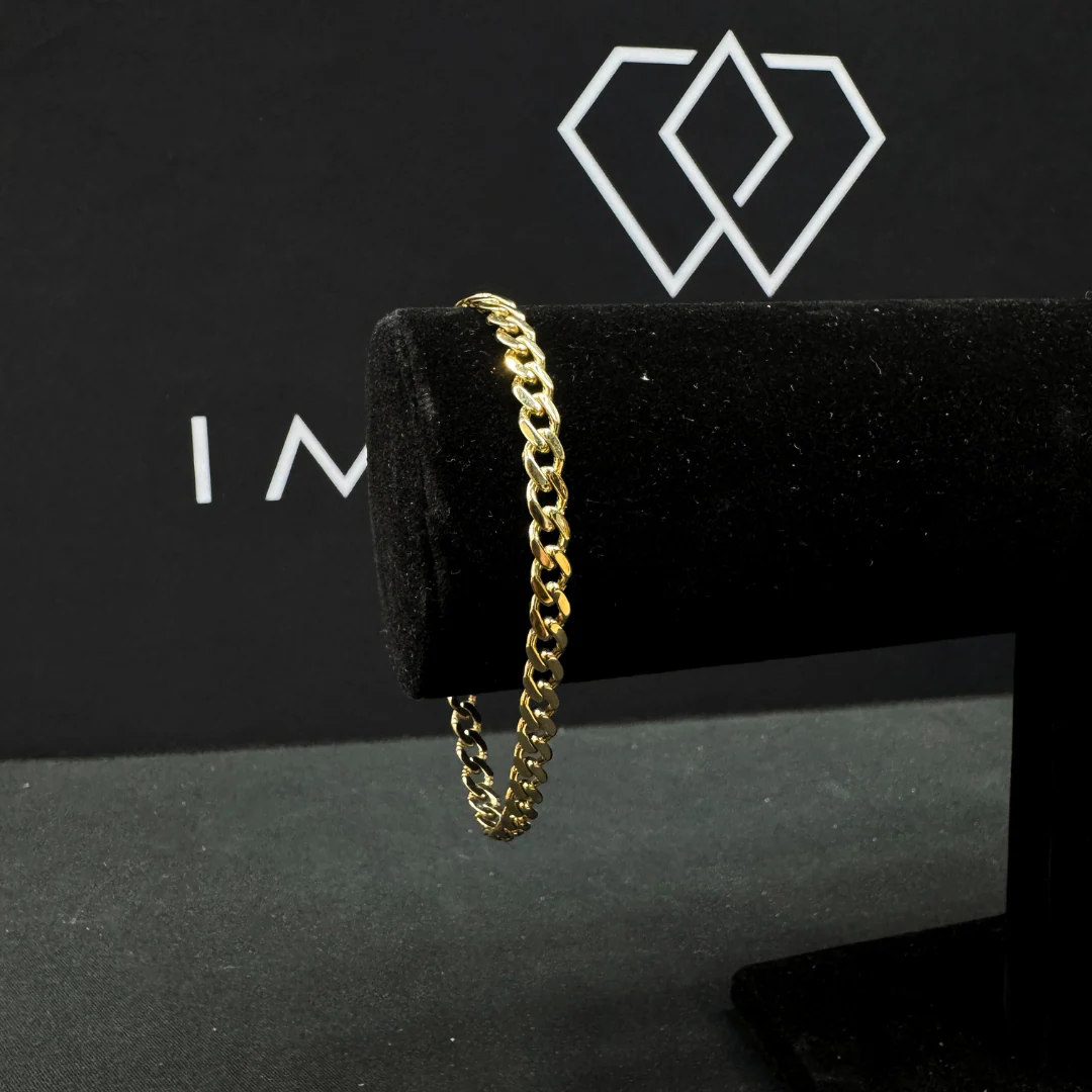 Solid Gold Cuban Link Bracelet - 5mm - Image 3