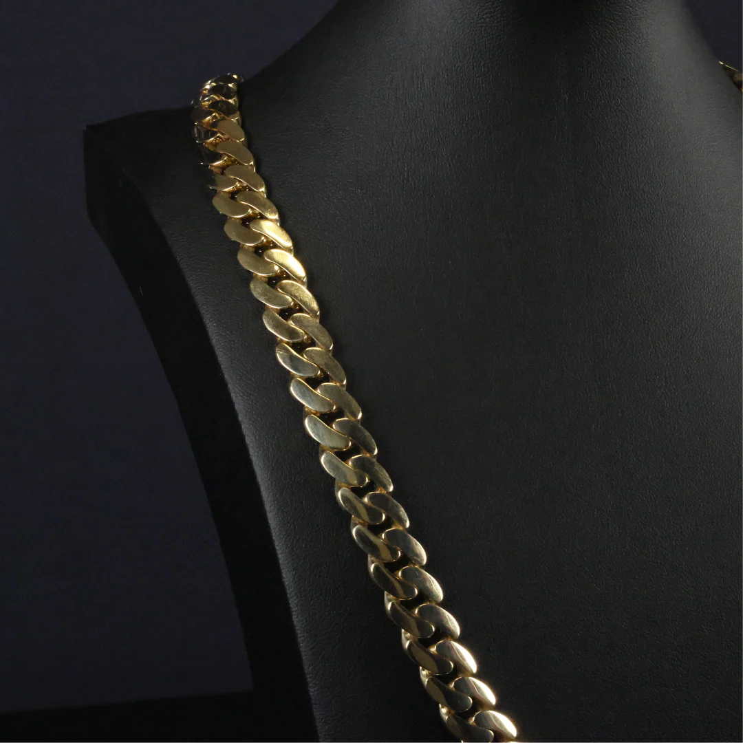Solid Gold Miami Cuban Link Chain - 12mm - Image 4