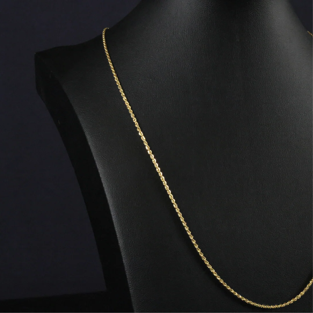 Solid Gold Rope Chain - 1.5mm - Image 2