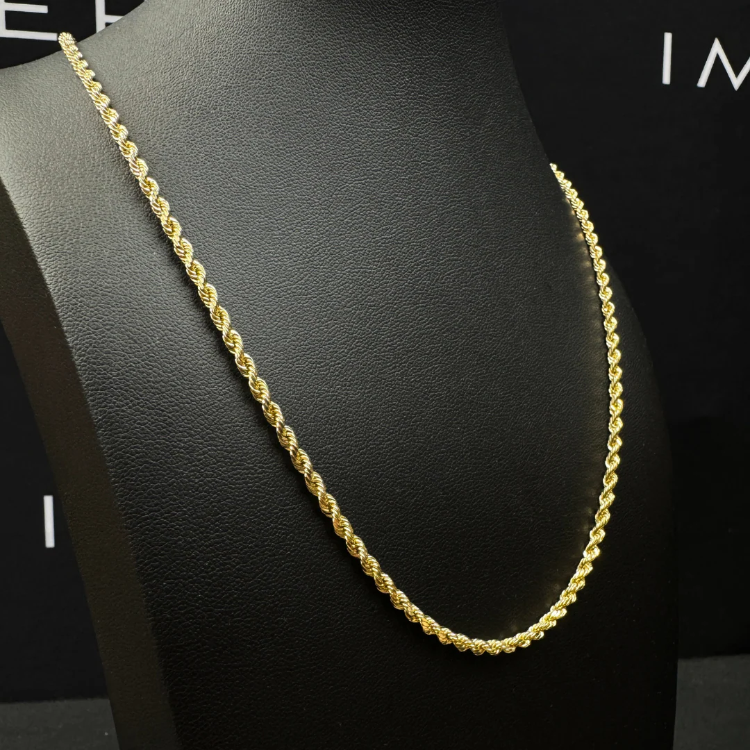 Solid Gold Rope Chain - 3mm - Image 2