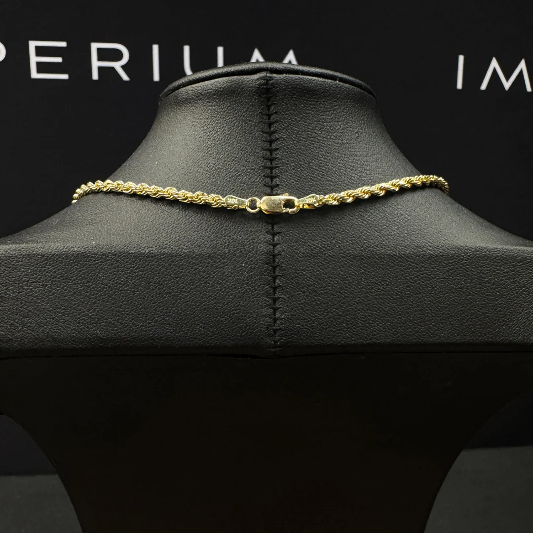 Solid Gold Rope Chain - 3mm - Image 3