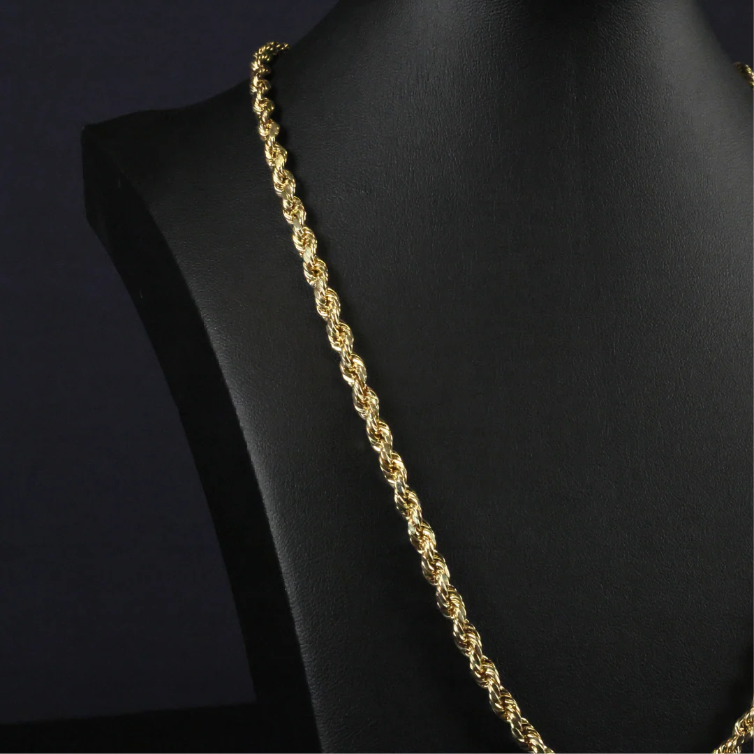 Solid Gold Rope Chain - 5mm - Image 4