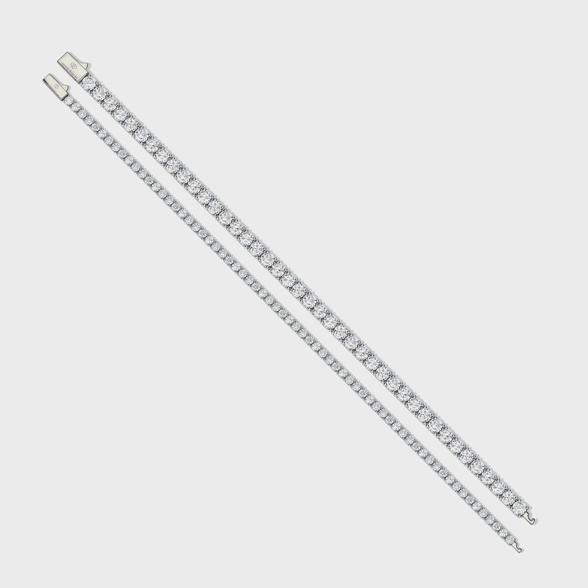 Tennis 5mm + Tennis 3mm Bracelet Stack (Silver) - Image 3