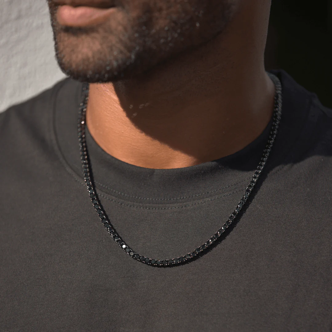 Tennis Chain + Bracelet (Black) - 4mm - Image 2