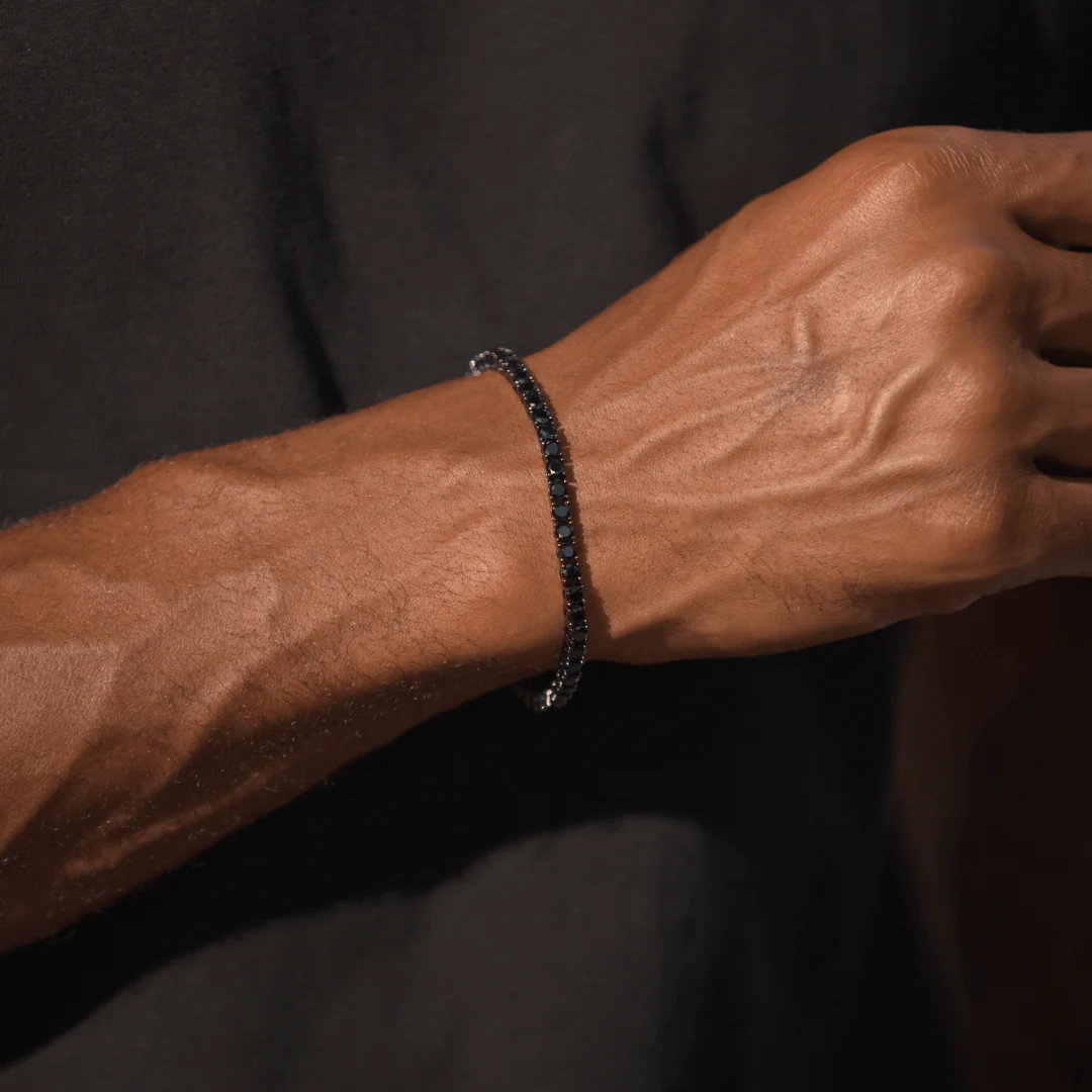 Tennis Chain + Bracelet (Black) - 4mm - Image 3