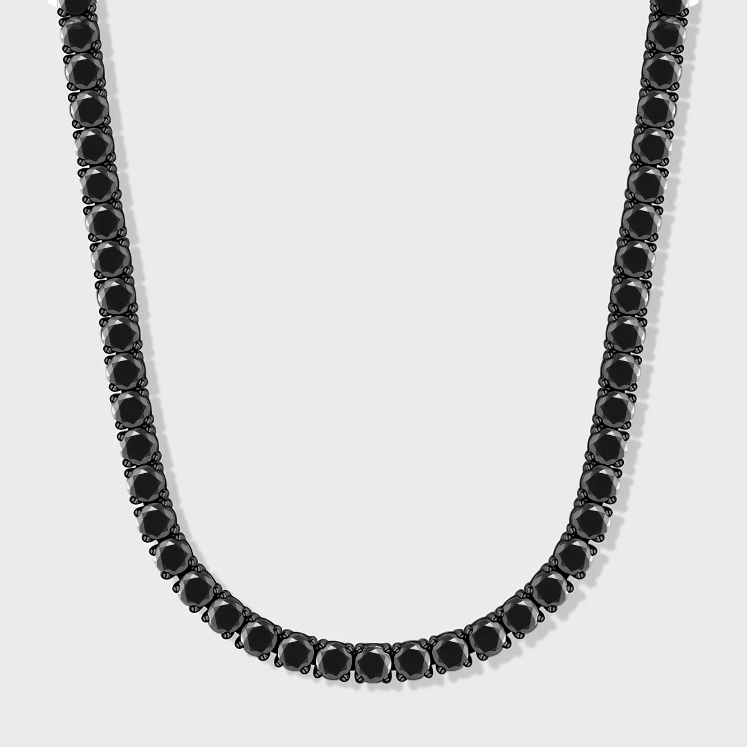 Tennis Chain + Bracelet (Black) - 4mm - Image 4