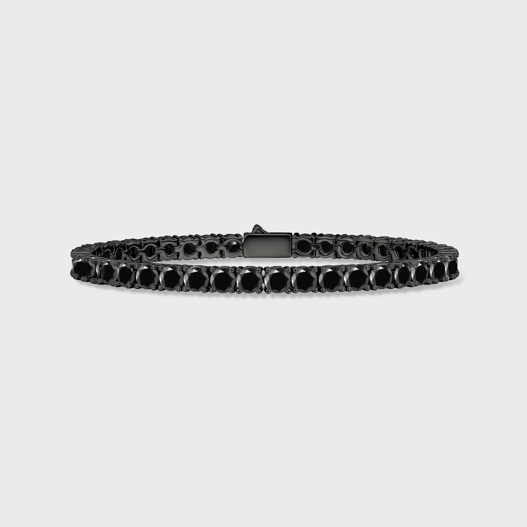 Tennis Chain + Bracelet (Black) - 4mm - Image 5
