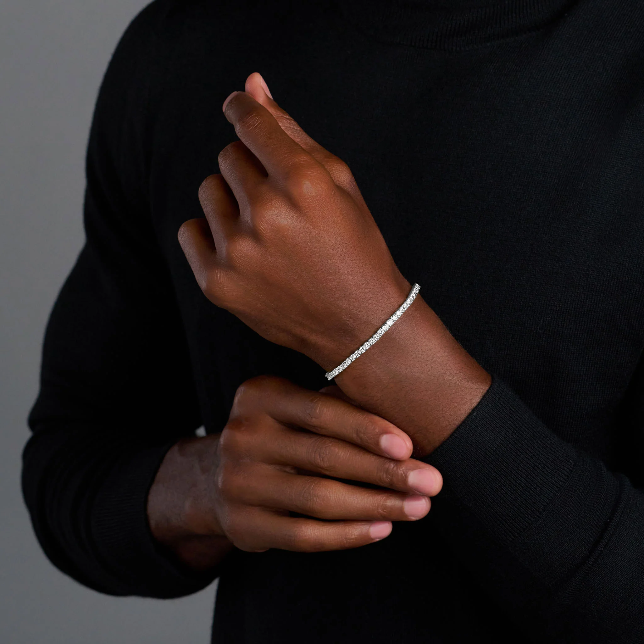 Tennis Chain + Bracelet (Silver) - 3mm - Image 3