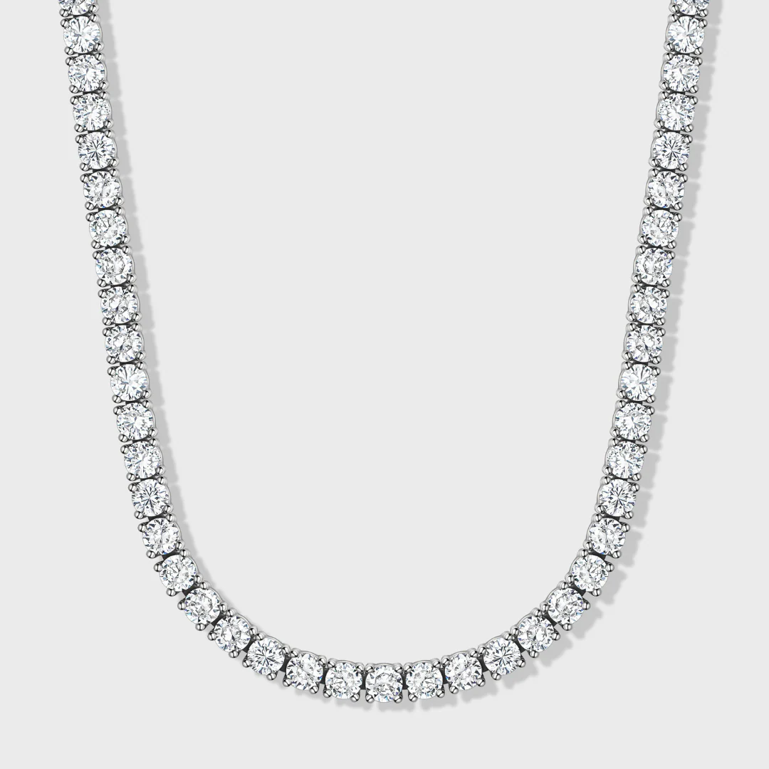 Tennis Chain + Bracelet (Silver) - 5mm - Image 3
