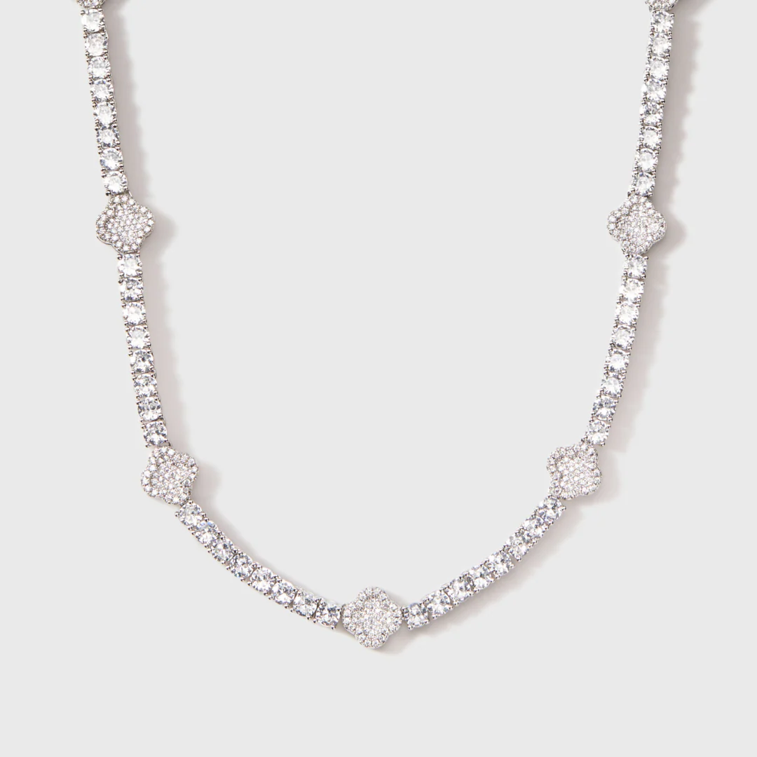White Clover Set - Chain + Bracelet + Ring - Image 2