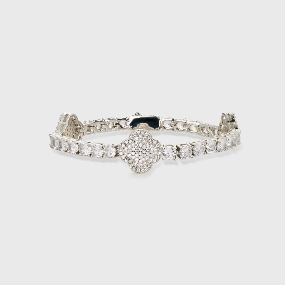 White Clover Set - Chain + Bracelet + Ring - Image 3