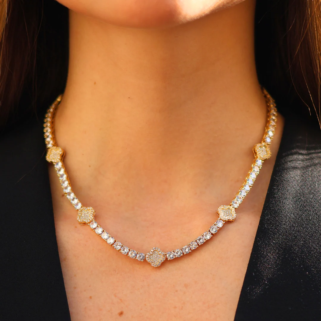 Women's Clover Tennis Chain (Gold) - 4mm - Image 2