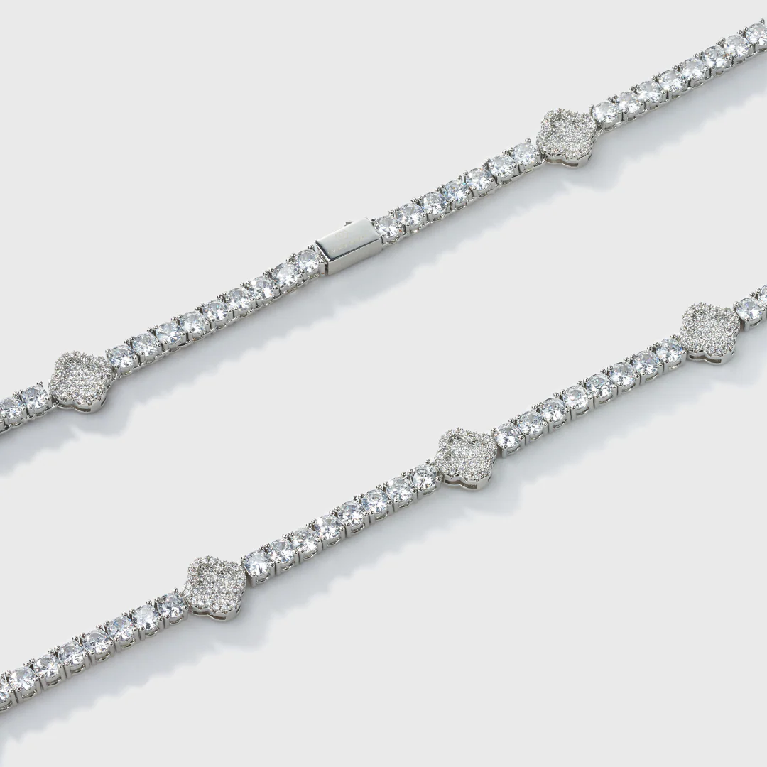 Clover Tennis Chain (Silver) - 4mm - Image 3
