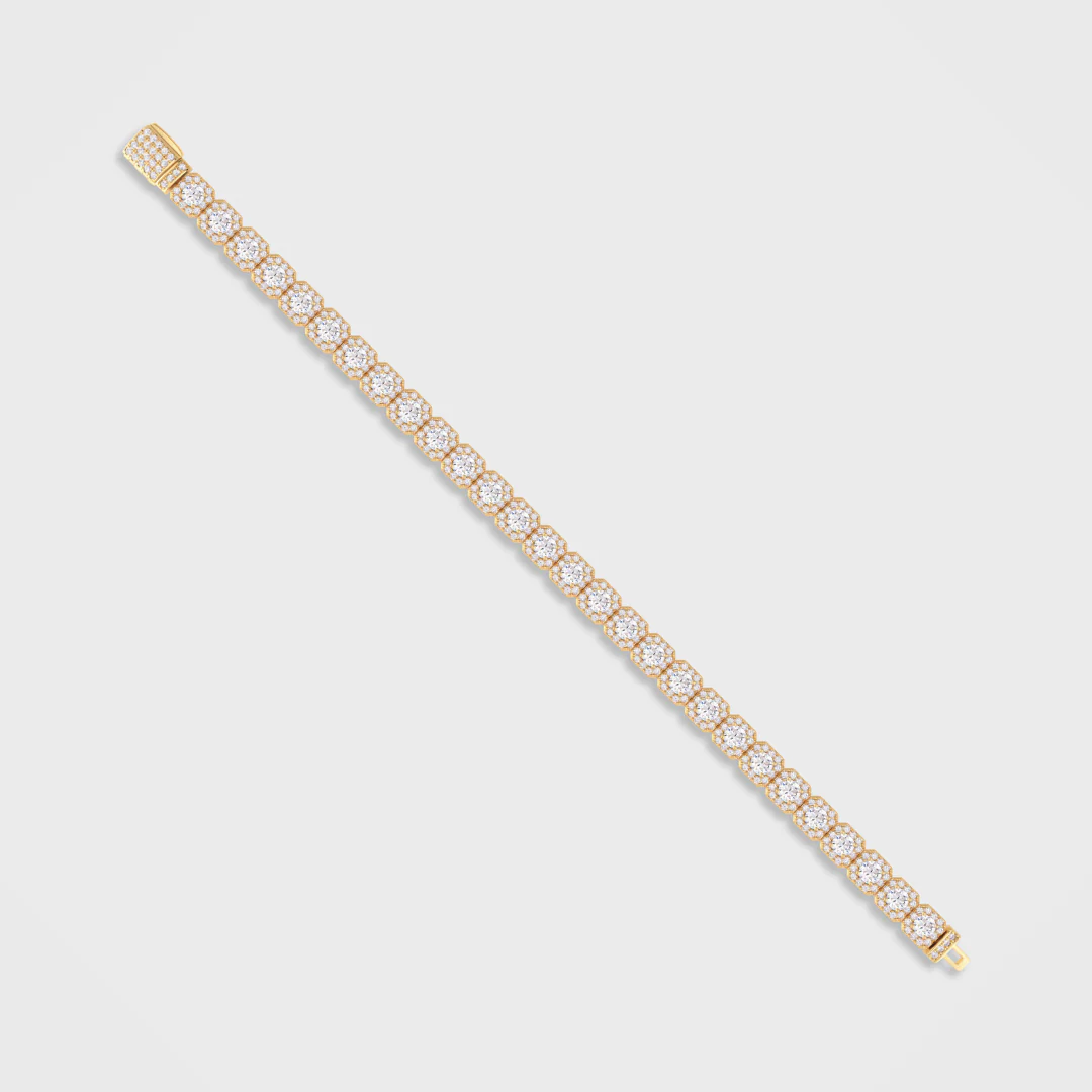Clustered Tennis Bracelet (Gold) - 8mm - Image 3