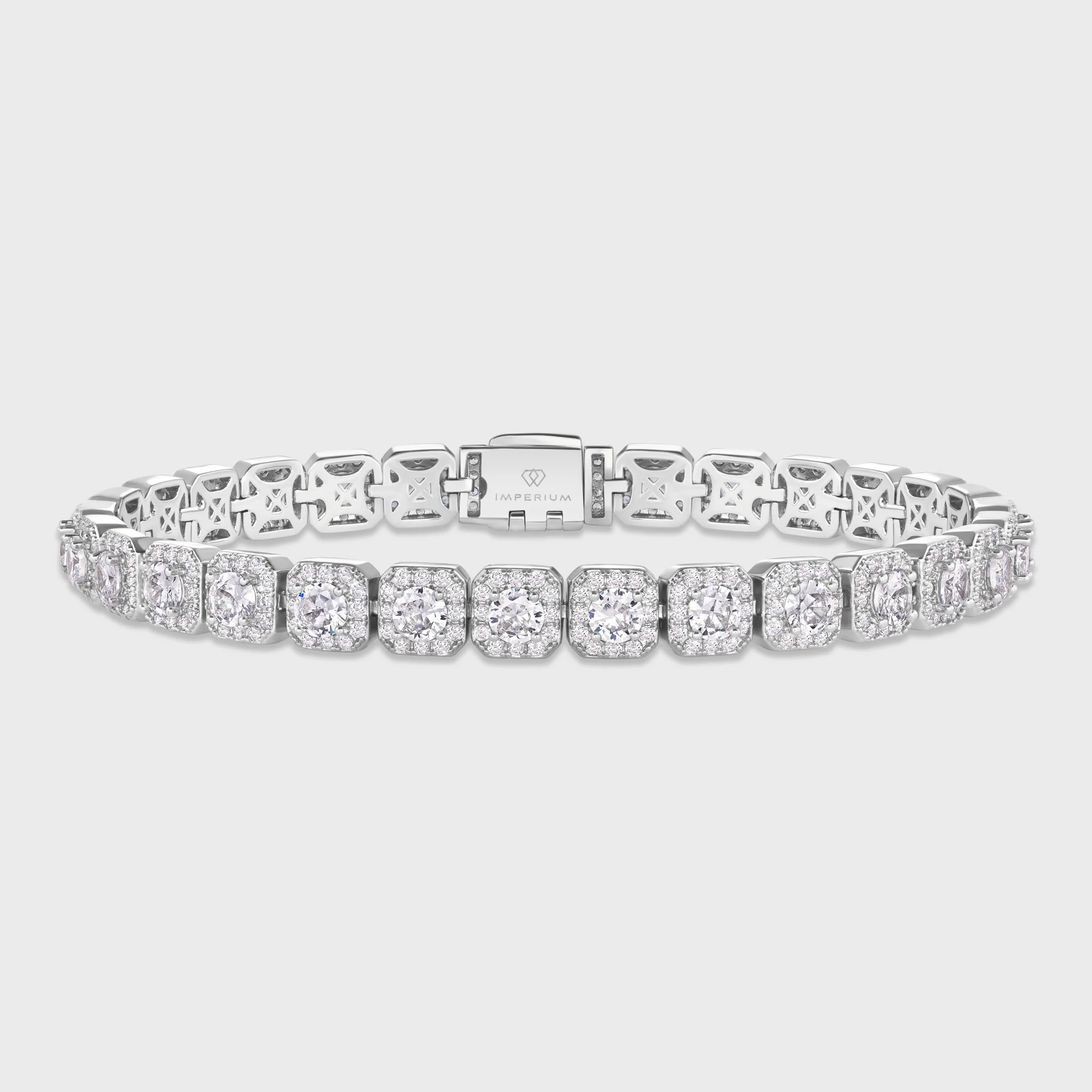 Clustered Tennis Bracelet (Silver) - 8mm