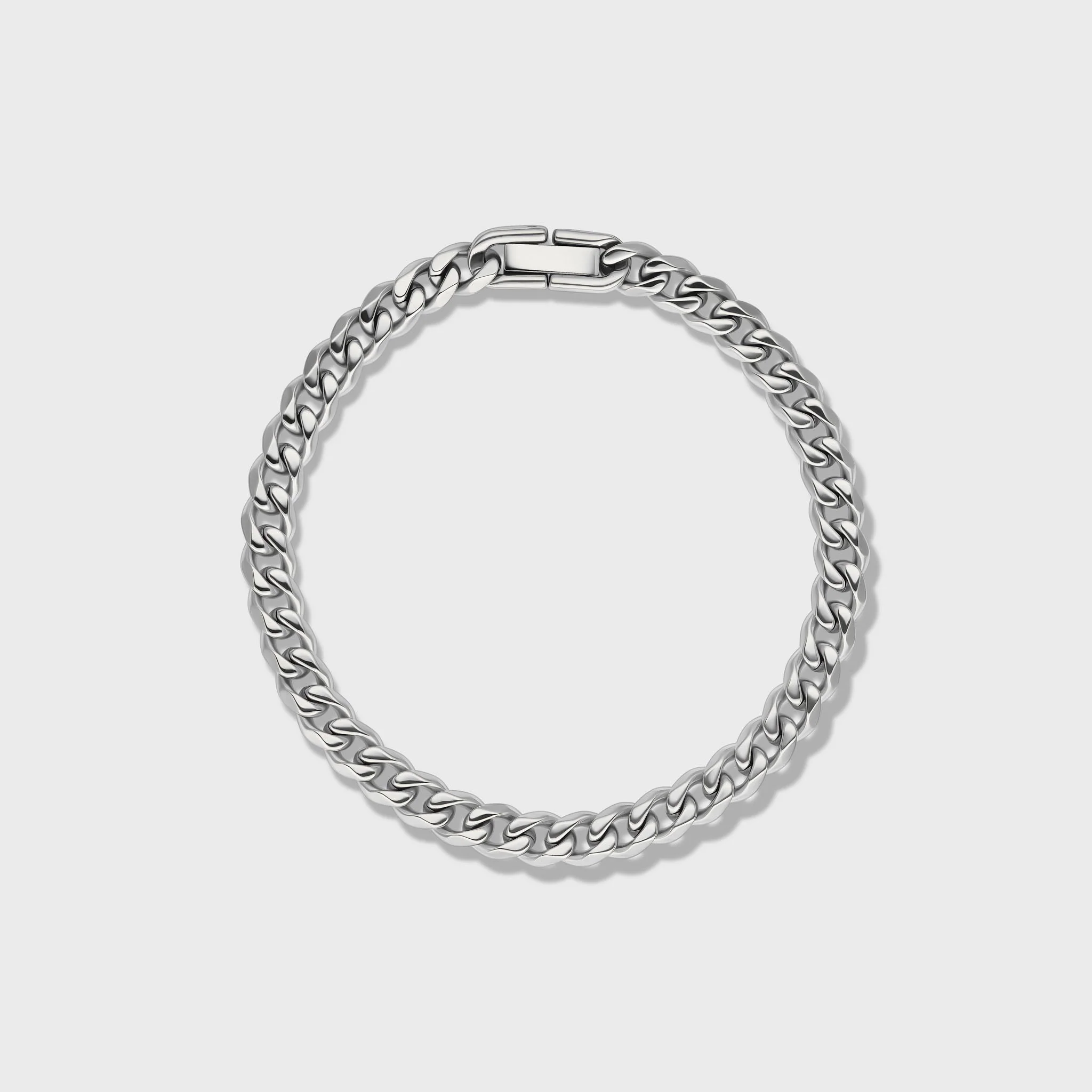 Women's Cuban Link Chain + Bracelet (Silver) - 5mm - Image 4