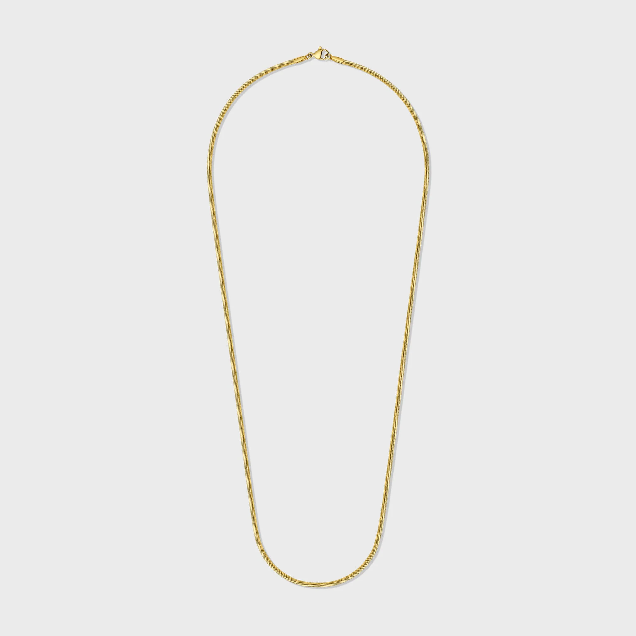 Women's Flat Snake Chain (Gold) - 2mm - Image 4