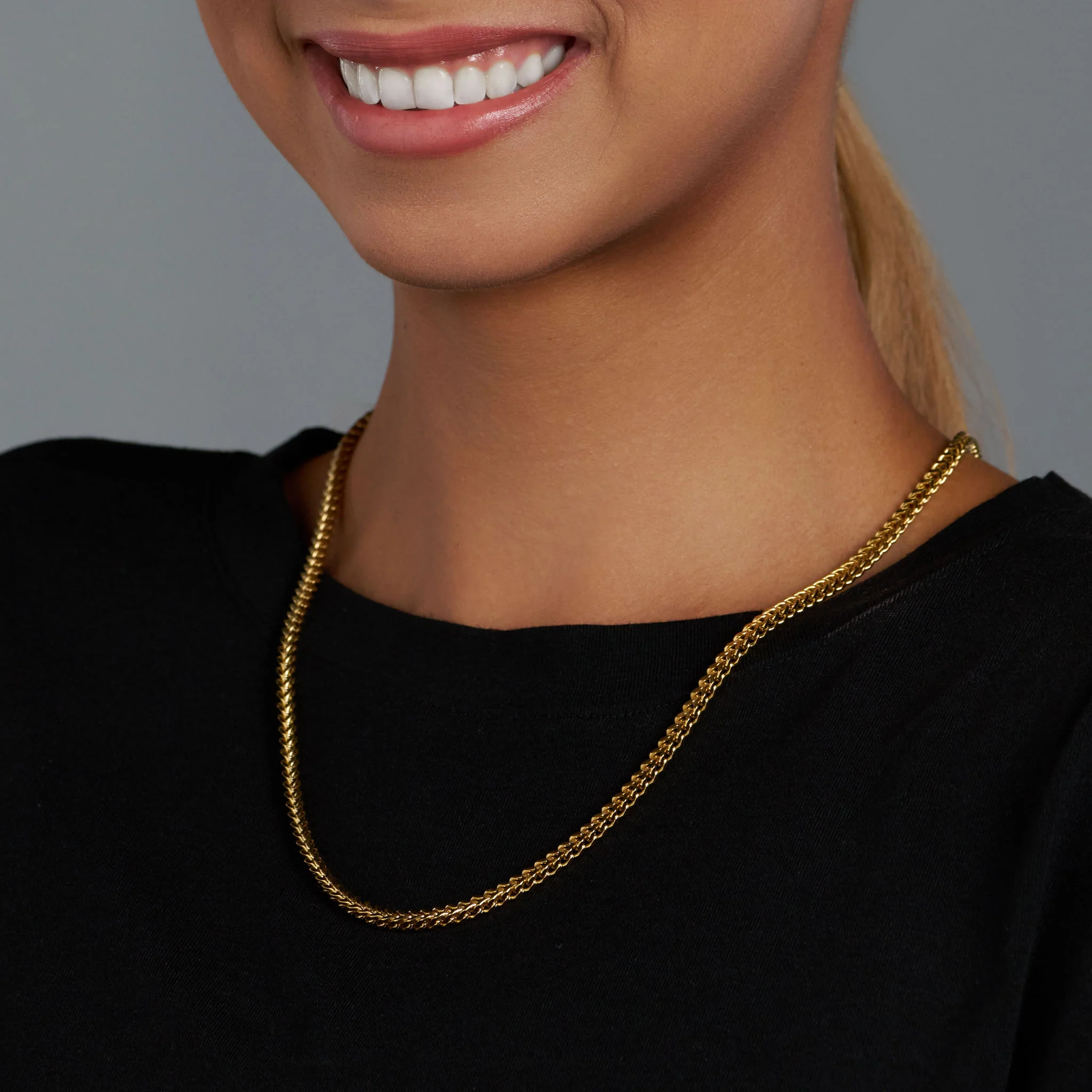 Women's Franco Chain (Gold) - 3mm - Image 2