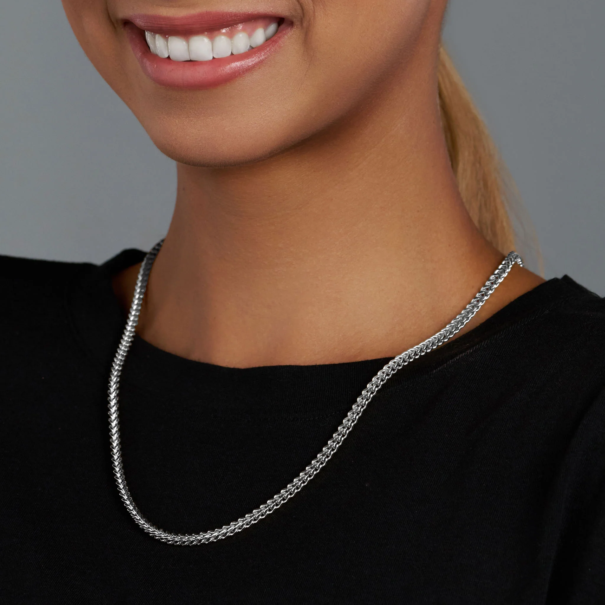 Women's Franco Chain (Silver) - 3mm - Image 4
