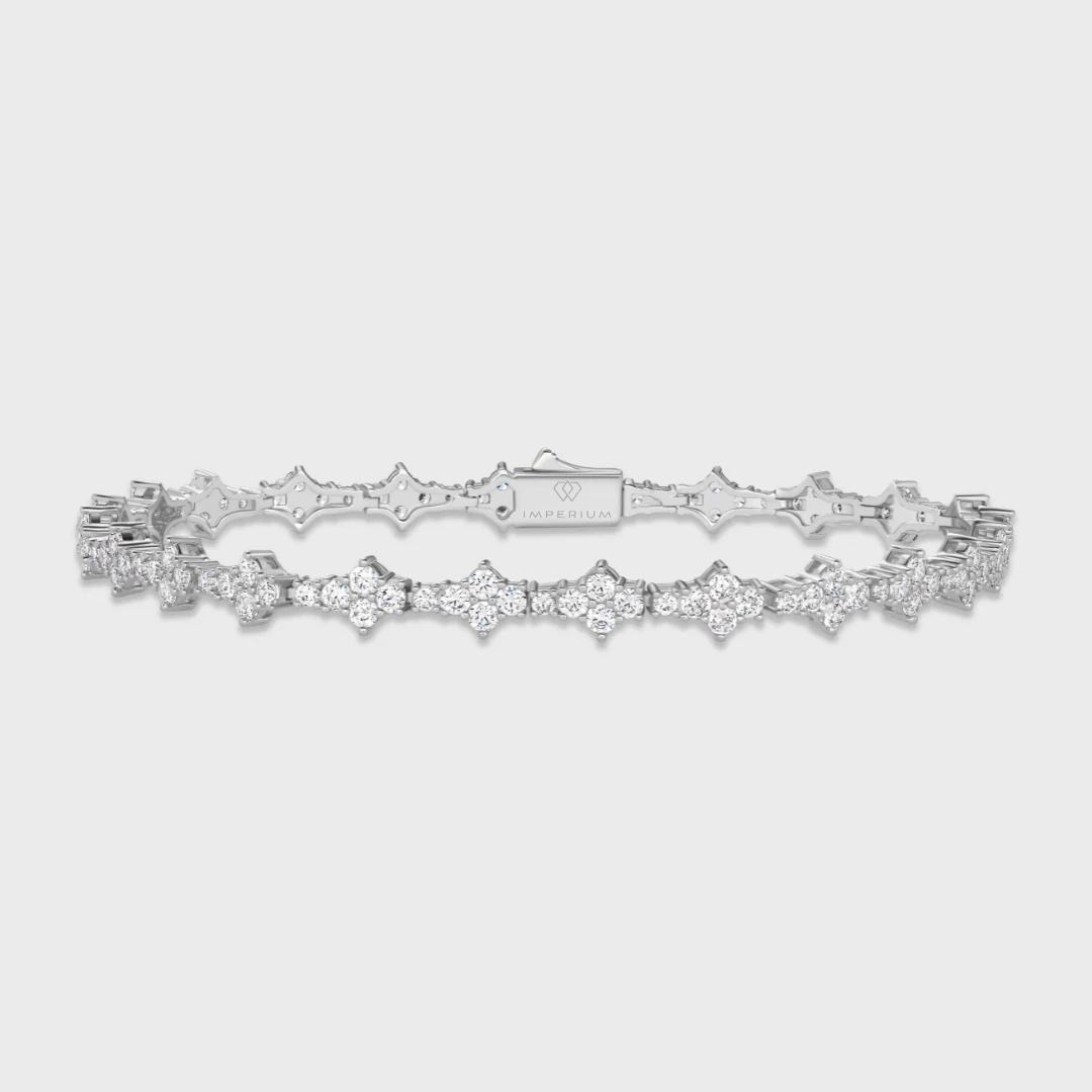 Women's Honeycomb Tennis Bracelet (Silver) - 6.5mm