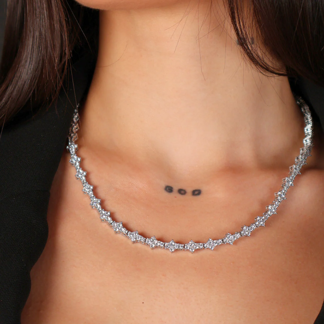 Women's Honeycomb Tennis Chain (Silver) - 6.5mm - Image 2