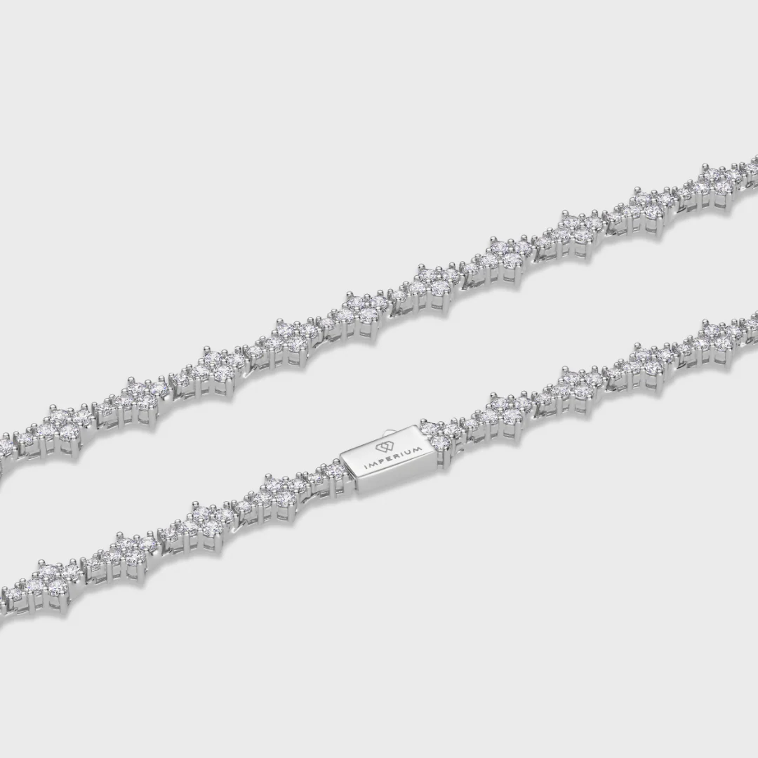 Honeycomb Tennis Chain (Silver) - 6.5mm - Image 3