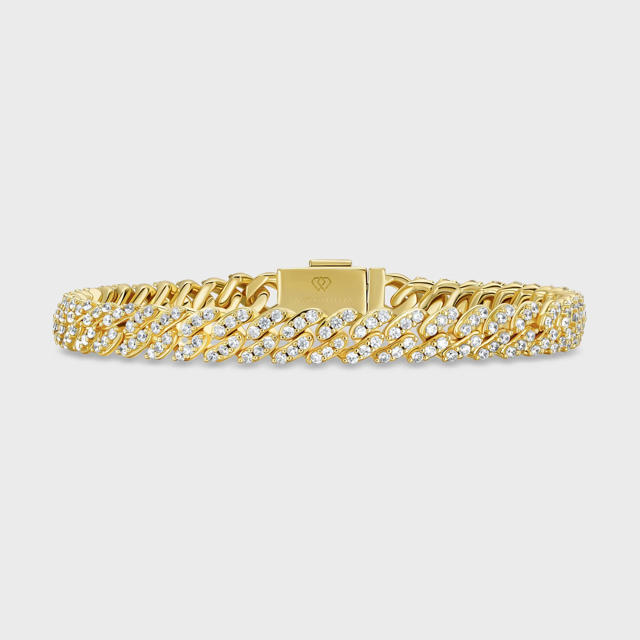 Women's Iced Cuban Chain + Bracelet (Gold) - 8mm - Image 4