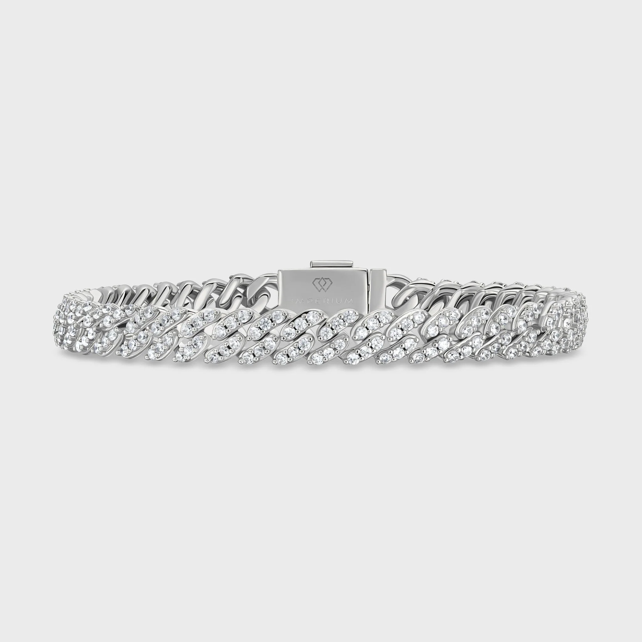 Women's Iced Cuban Chain + Bracelet (Silver) - 8mm - Image 4