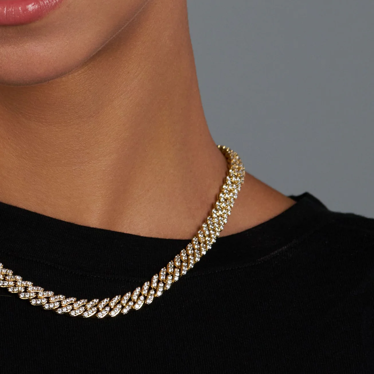Women's Iced Cuban Chain (Gold) - 8mm - Image 5