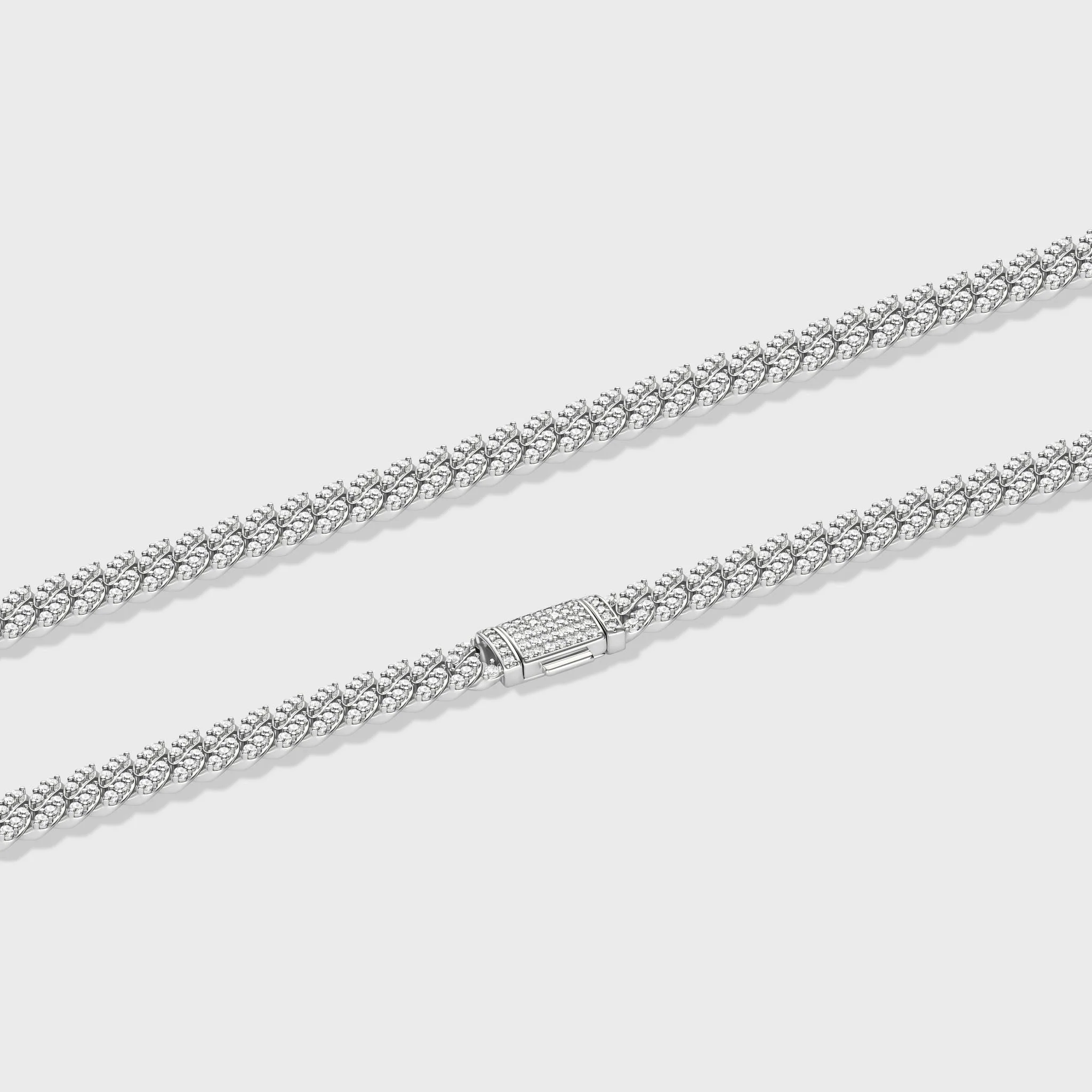 Women's Iced Cuban Chain (Silver) - 8mm - Image 3