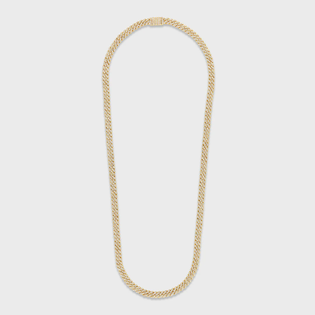 Iced Micro Prong Cuban Chain (Gold) - 6mm - Image 5