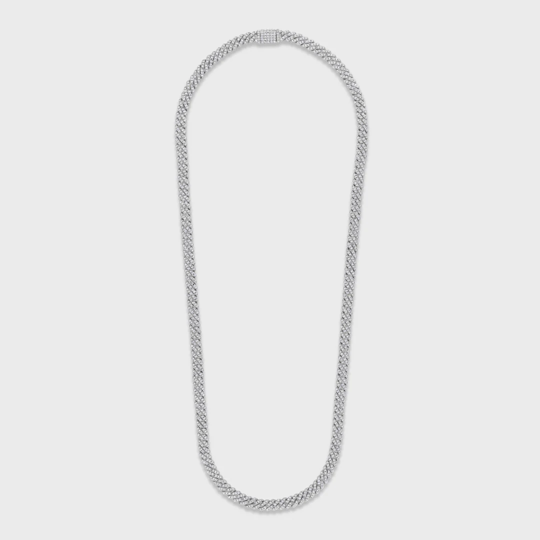 Iced Micro Prong Cuban Chain (Silver) - 6mm - Image 5
