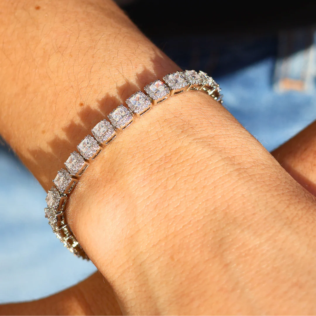 Women's Micro Clustered Tennis Bracelet (Silver) - 5mm - Image 2