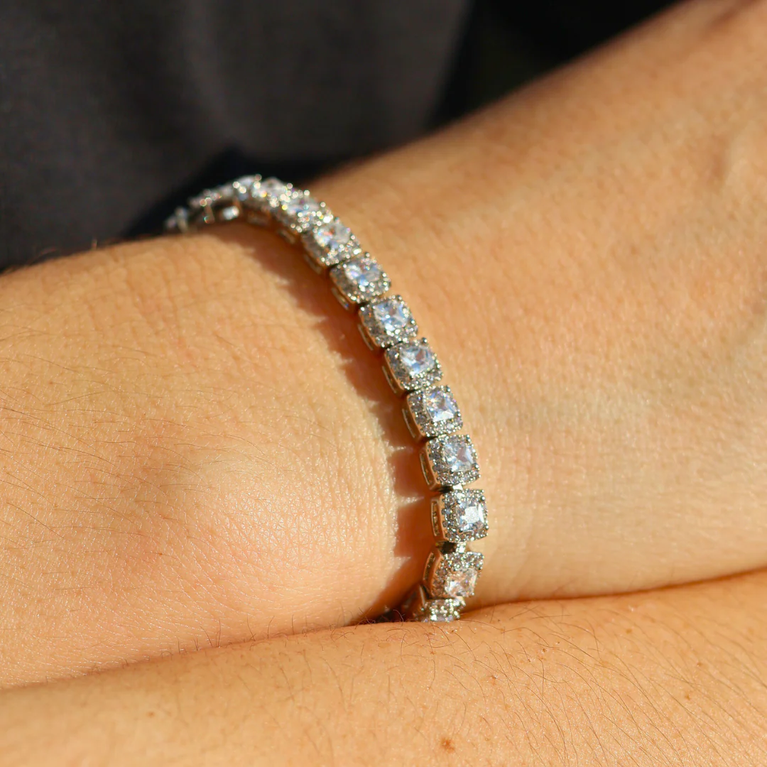 Women's Micro Clustered Tennis Bracelet (Silver) - 5mm - Image 4