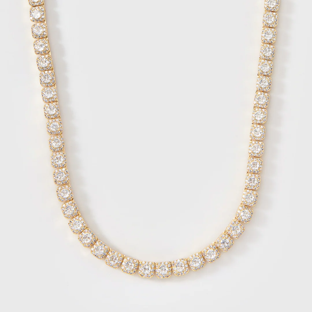 Micro Clustered Tennis Chain (Gold) - 5mm