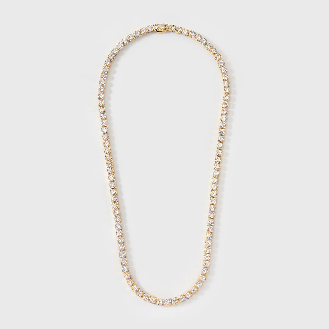 Micro Clustered Tennis Chain (Gold) - 5mm - Image 5