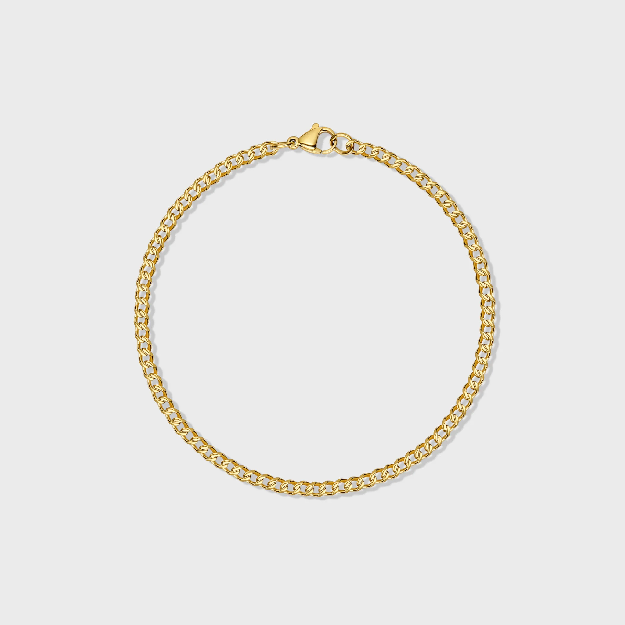 Women's Micro Cuban Link Chain + Bracelet (Gold) - 3mm - Image 5