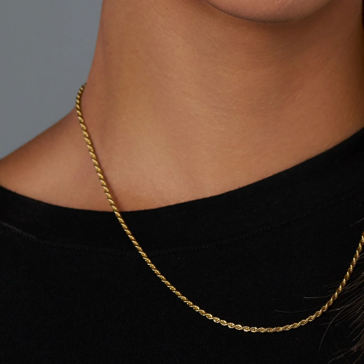 Women's Rope Chain (Gold) - 2mm - Image 5