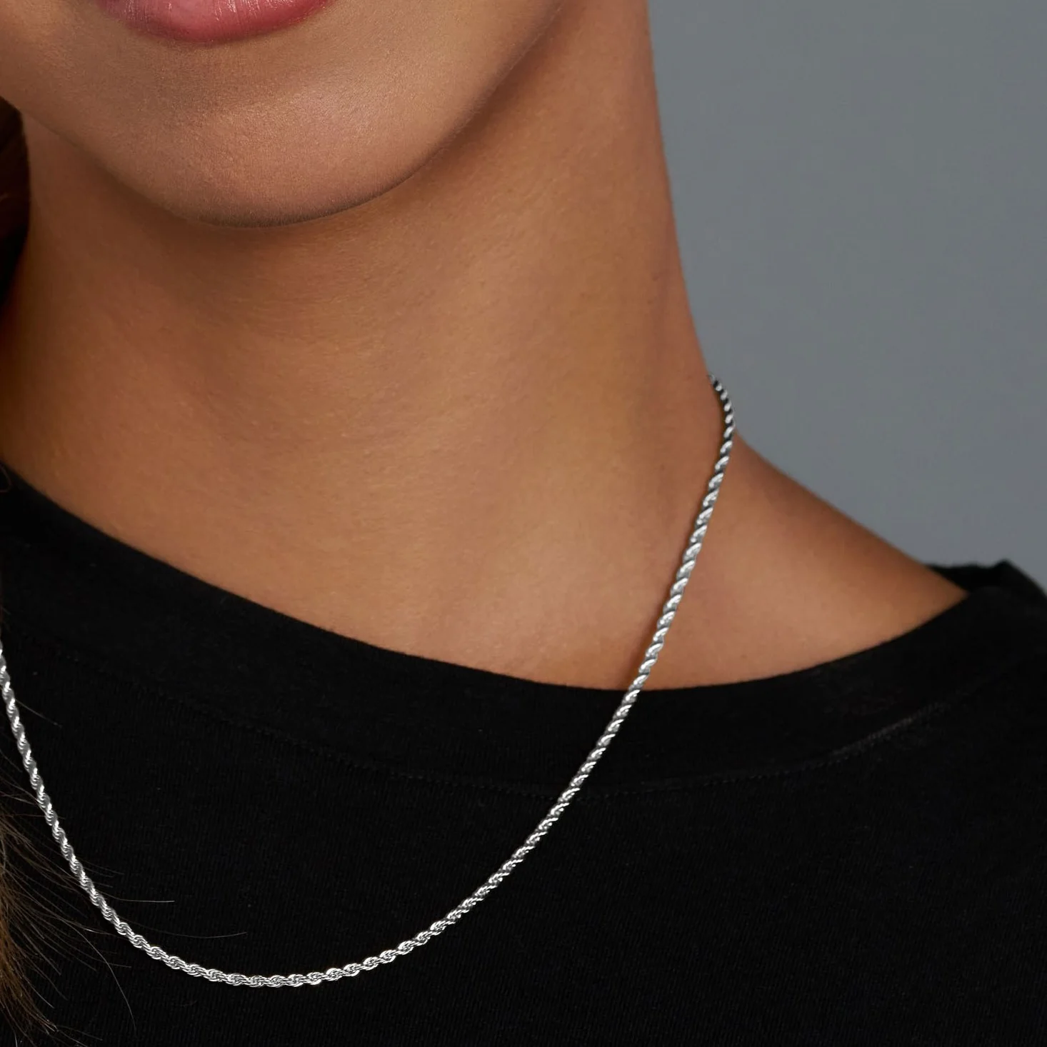 Women's Rope Chain (Silver) - 2mm - Image 5