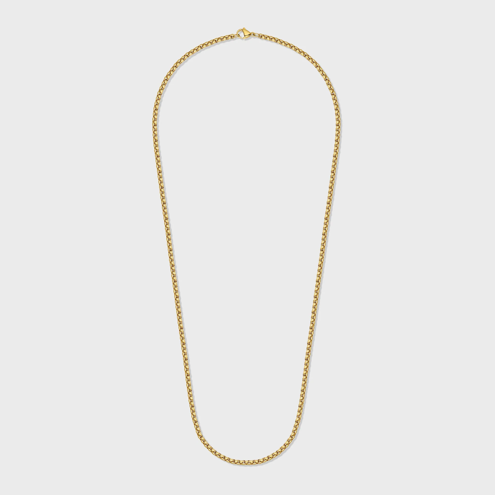 Women's Round Box Chain (Gold) - 3mm - Image 4