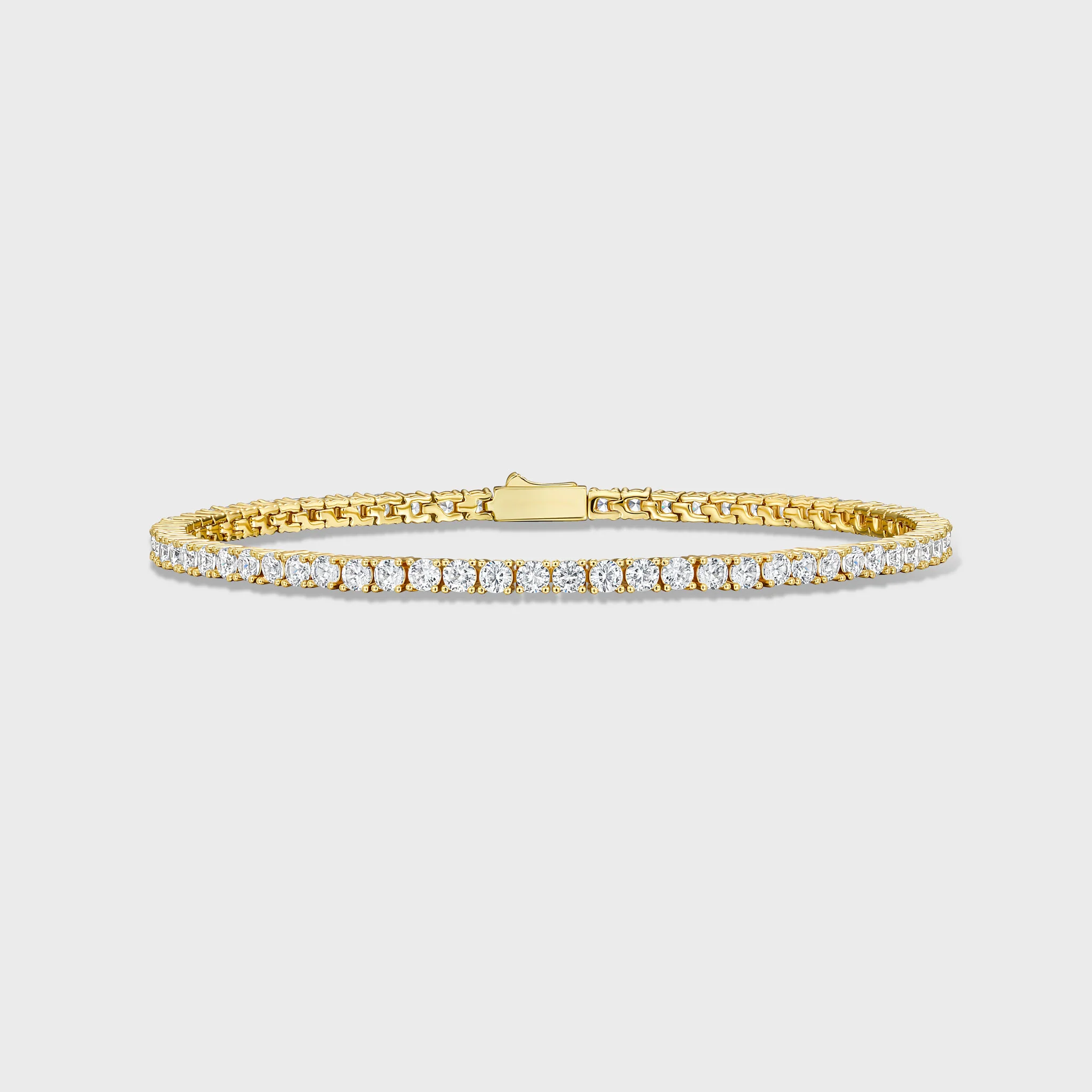 Women's Tennis Chain + Bracelet (Gold) - 3mm - Image 5
