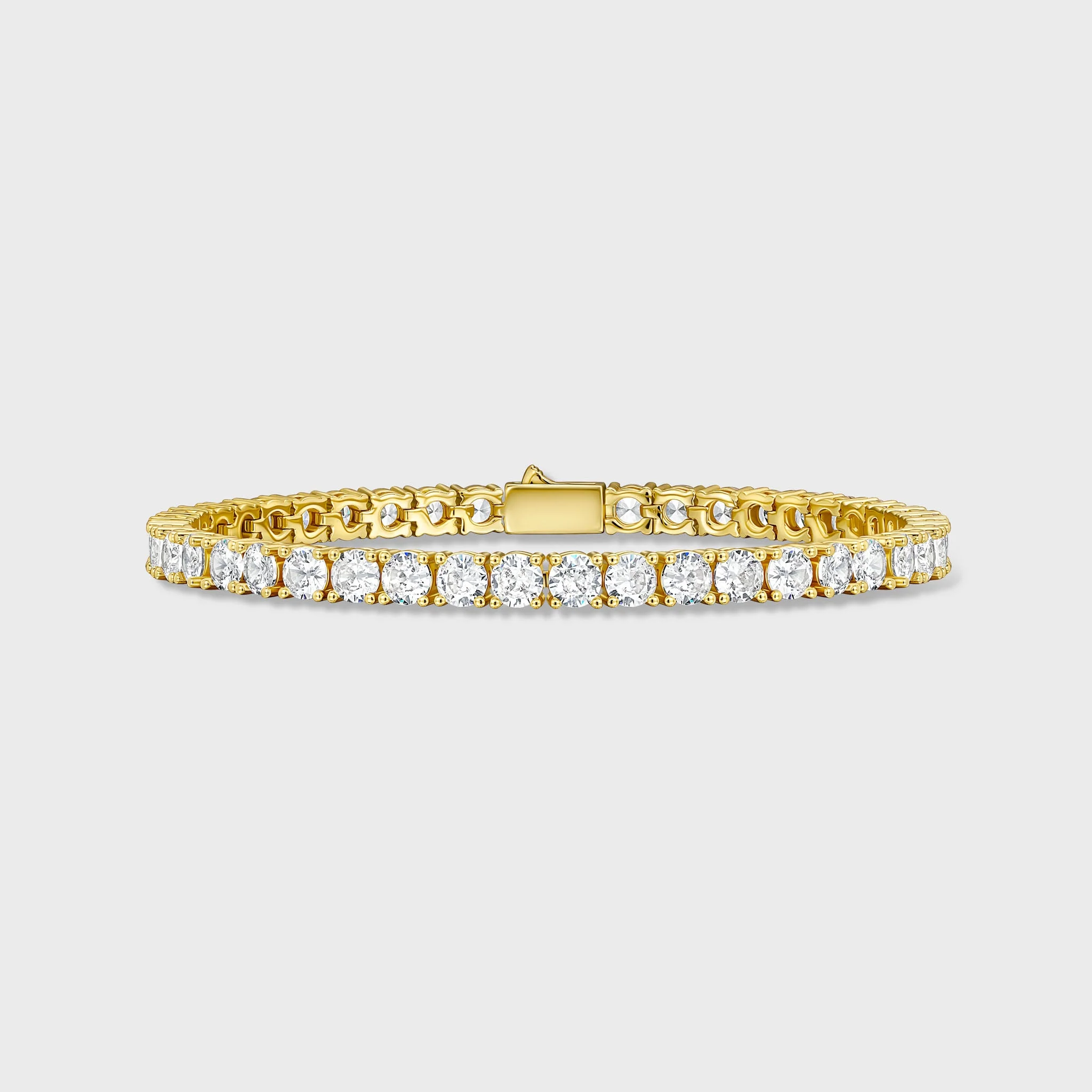 Women's Tennis Chain + Bracelet (Gold) - 5mm - Image 4